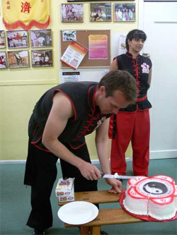Serving the cake