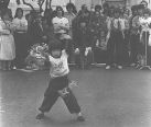 Sifu Jason Wong, 5 years old performing kung fu in Washington Square Park of San Francisco
