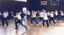 Teaching a Tai Chi Sword class in 1986