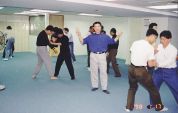 Grandmaster teaching the push hand seminar 