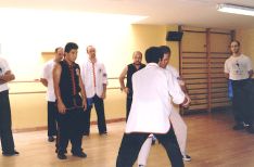 A push hands match in action