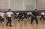 students of Sifu Pedro Rico working on the CLF Five Wheel Stance that Grandmaster taught in seminars in June 1995 in Zaragoza, Spain.