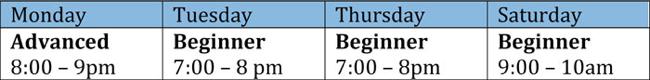 Tai Chi Class Schedule