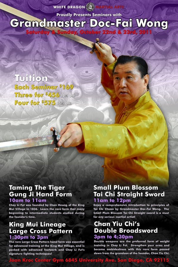 Poster for Grandmaster Doc-Fai Wong Seminar